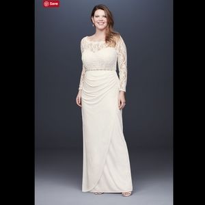 NWT DAVID'S BRIDAL Off Shoulder Lace Gown. 18W